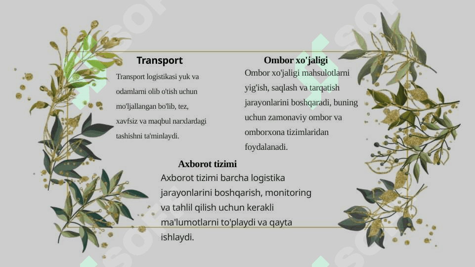 Logistika tamoyillari va konsepsiyasi 7