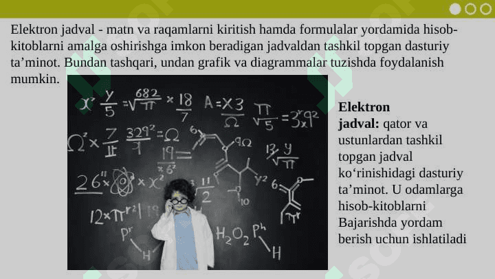 6-sinf Elektron jadval tushunchasi dars ishlanma 2