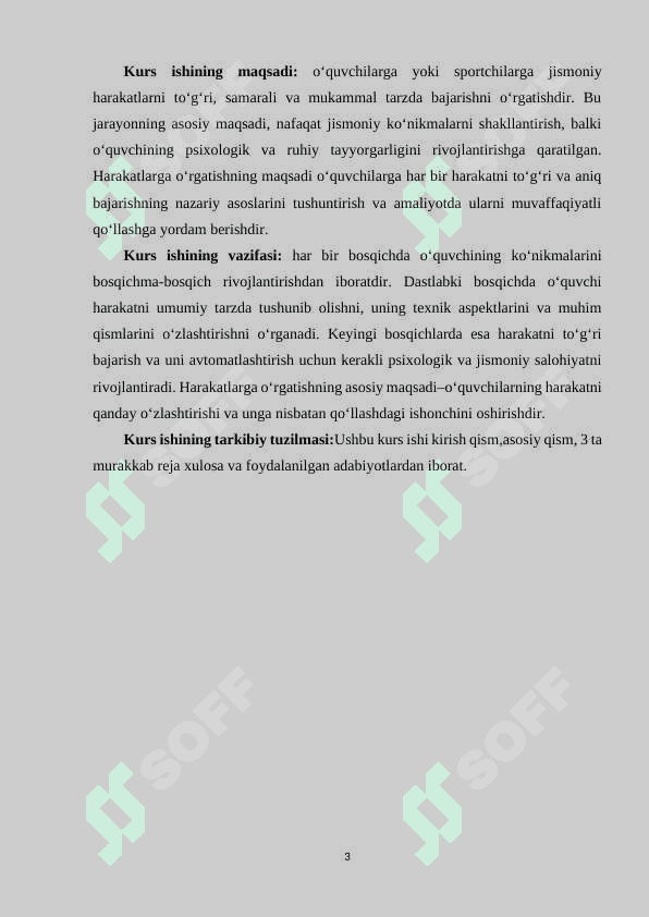 Harakatlarga oʻrgatish bosqichlari. 3