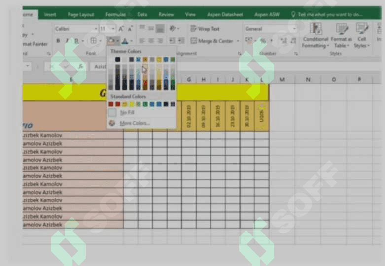 Excel elektron jadvallar bilan ishlash 2