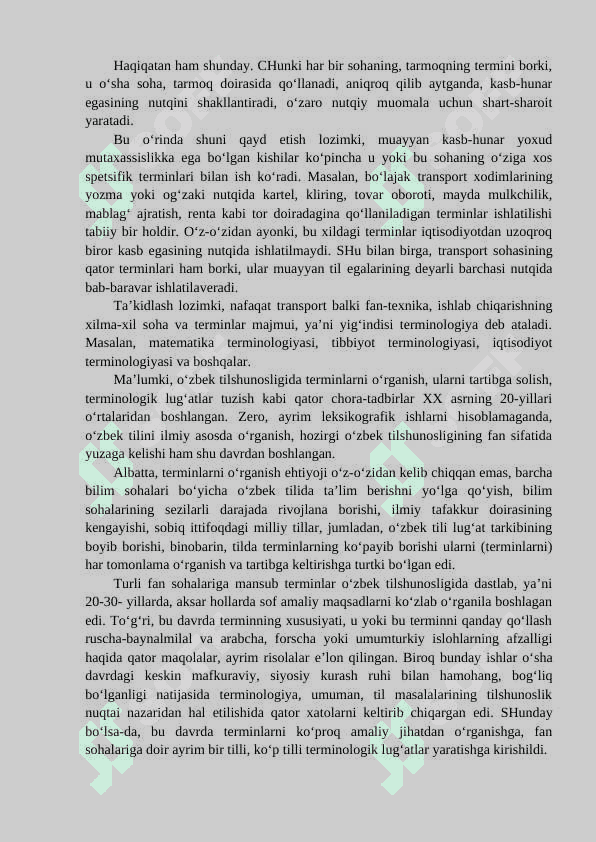 Til va terminologiya. Terminlarning yasalishi 4