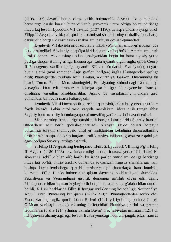 XI-XV asrlarda Fransiya 4