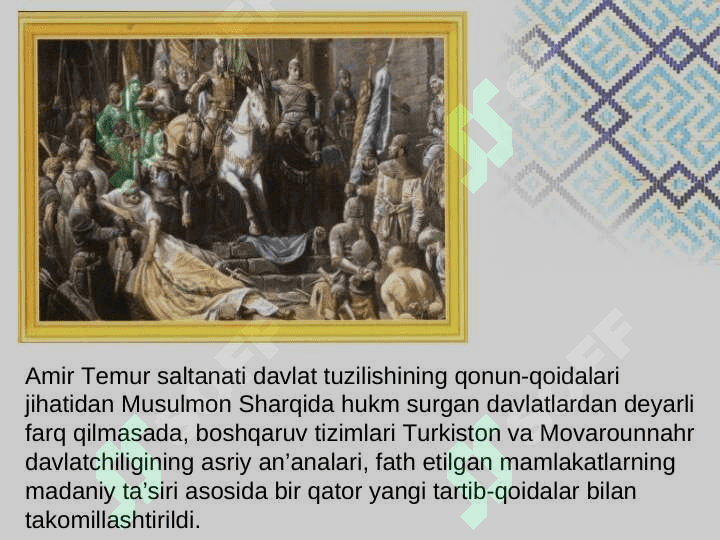 Amir temur davlatining boshqaruvi 5