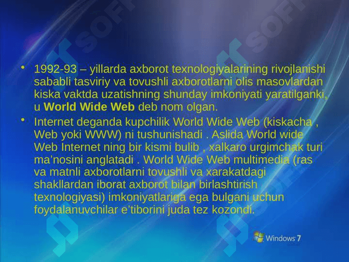 Internet tarmoqlarida axborot makoni. Elektron pochtalar bilan ishlash 4