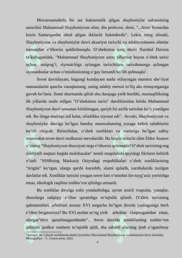 MUHAMMAD SHAYBONIYXONNING MADANIY SOHADAGI FAOLIYATI 4