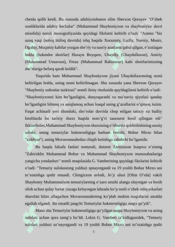 MUHAMMAD SHAYBONIYXONNING MADANIY SOHADAGI FAOLIYATI 5