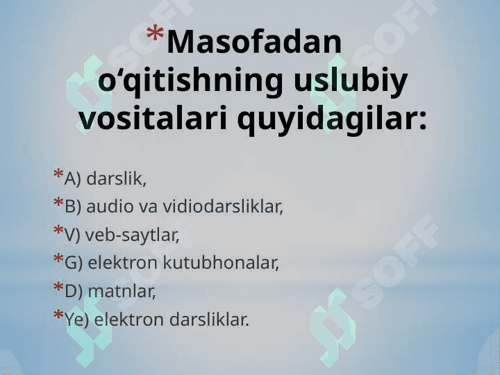 Masofaviy ta`limni rivojlantirish istiqbollari 8