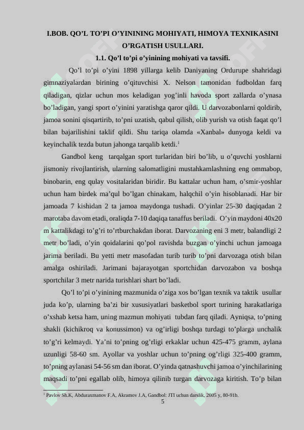 Himoyada individual taktikani rivojlantirish (qo’l to’pi misolida) 5