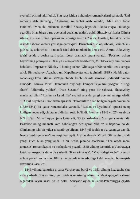 Glinkaning simfonik va cholg'u musiqasi 7