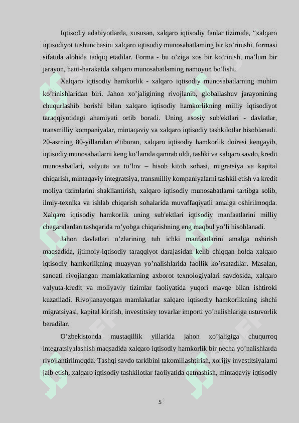 Davlatning tashqi iqtisodiy siyosati 5