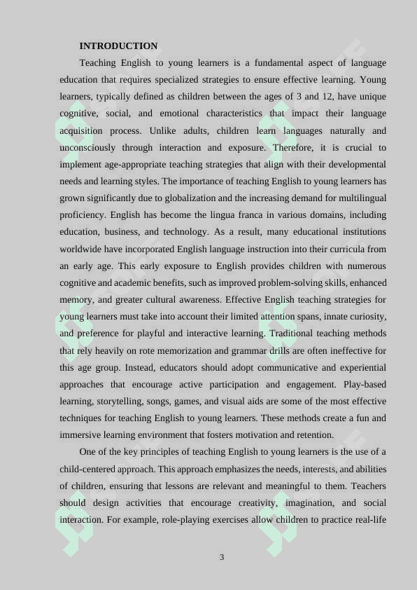 STRATEGIES FOR TEACHING ENGLISH TO YOUNG LEARNERS 3
