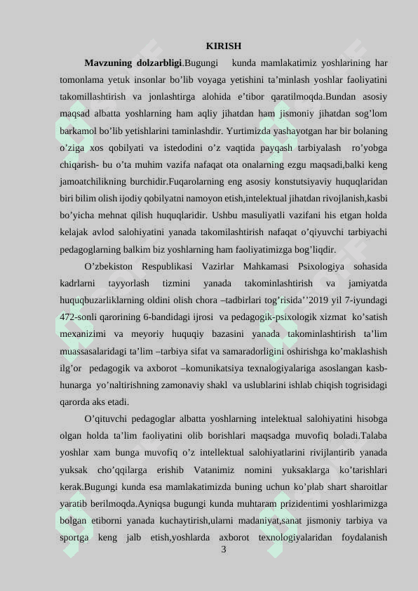 Yoshlik davri va uning o’ziga xos psixologik xususiyatlari 3