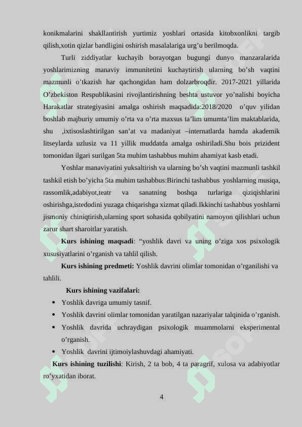 Yoshlik davri va uning o’ziga xos psixologik xususiyatlari 4