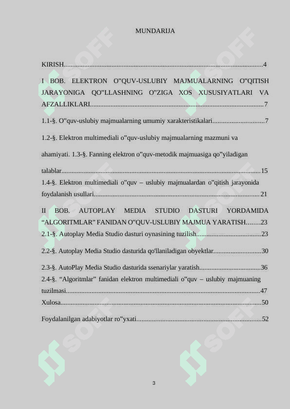 Algоritmlar fanidan multimediali elektrоn o’quv-uslubiy majmua yaratish 3