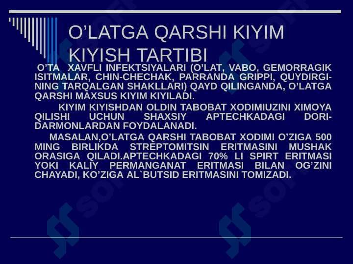 Ulatga qarshi kiyim kiyish tartibi 2