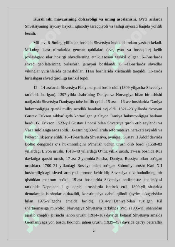 O’rta asrlarda Shvetsiya 2