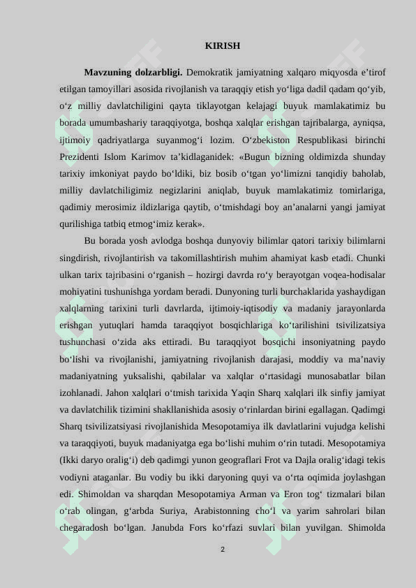 Qadimgi Mesopotamiya tarixining o‘rganilishi 2