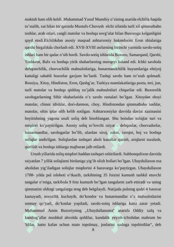 ASHTARXONIYLAR VA BOBURIYLARNING OʻZARO MUNOSABATLARI 8