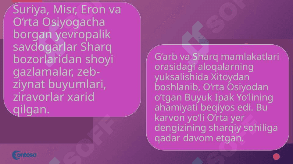 Ilk o’rta asrlarda Yevropa va Osiyoda tovar ishlab chiqarish 4