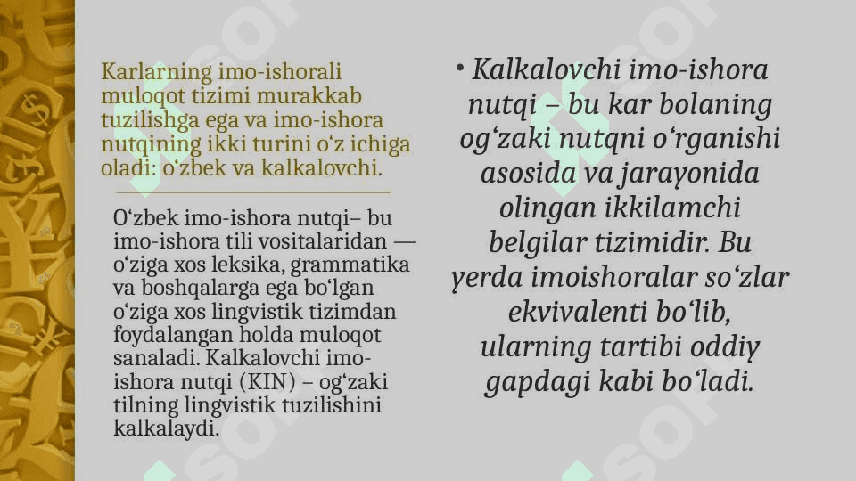 Imo ishora nutqning mazmuni maqsad va egallash metodlari. 8