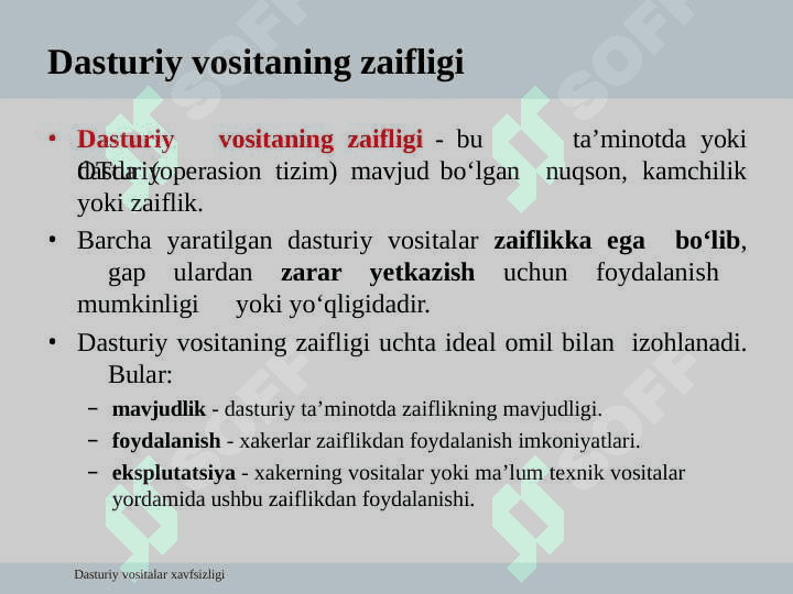 Dasturiy vositalarda mavjud xavfsizlik muammolari 3