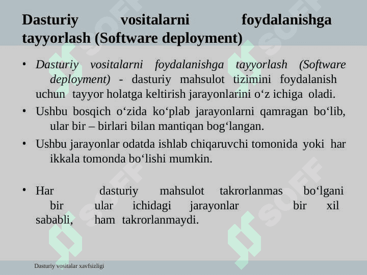 Dasturiy vositalarni foydalanishga tayyorlash 3