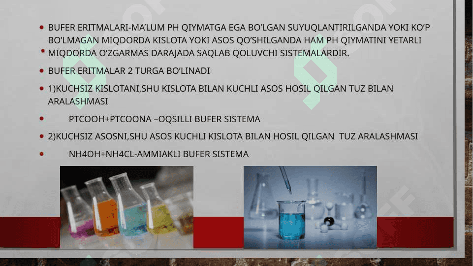 Kislota-asosli muvozanat . Bufer sistemalar 3