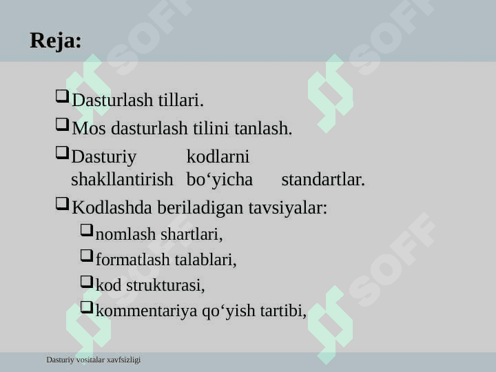Dasturiy vosita kodini yozish 2