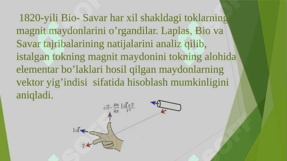 Bio-Savar-Laplas qonuni va uning turli o‘tkazgichlarga tatbiqi. 4