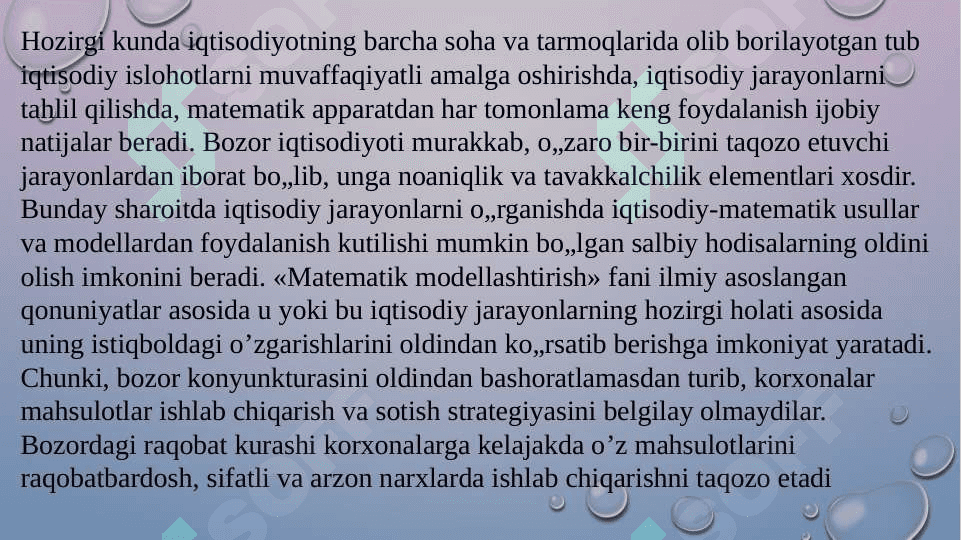 Matematik modellarning kasbiy sohalardagi tatbiqi 2