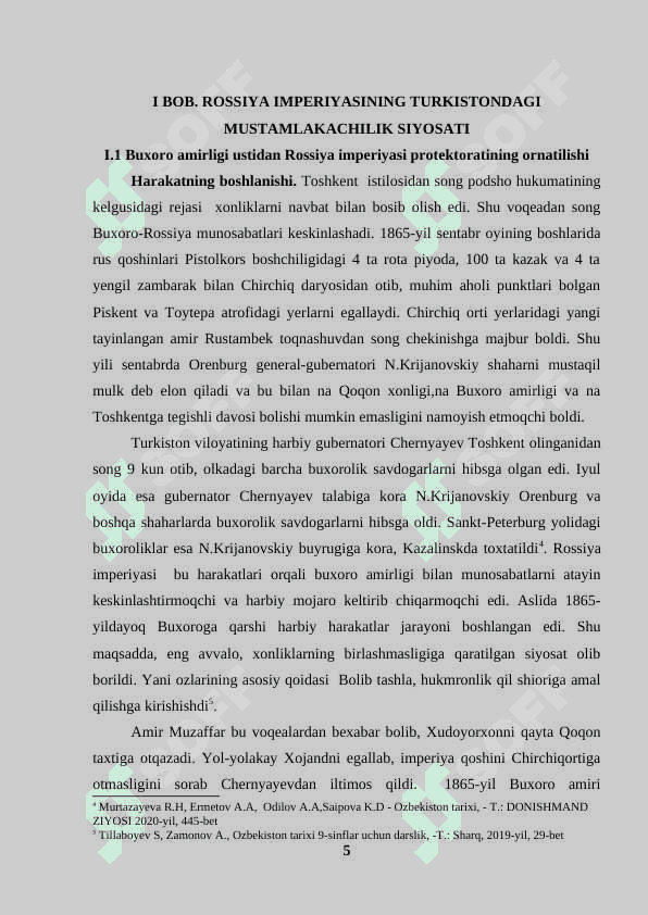 XIX ASR OXIRI  XX ASR BOSHLARIDA TURKISTON 5