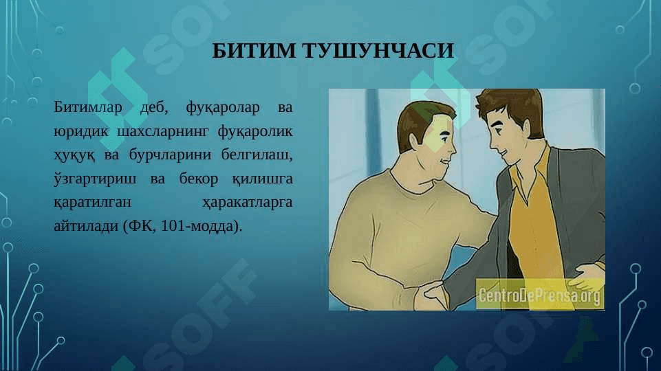 BITIMLAR. DA'VO MUDDATI 3