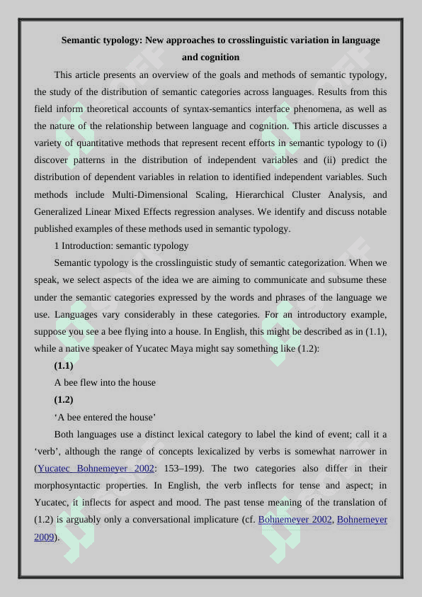 Semantic typology 2
