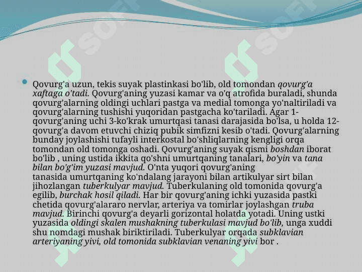 Ko'krak qafasi suyaklarining tuzilishi va o'zaro birikuvi 6