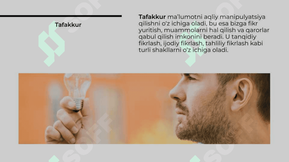 Idrok, tafakkur, nutq va xayol turlari 5