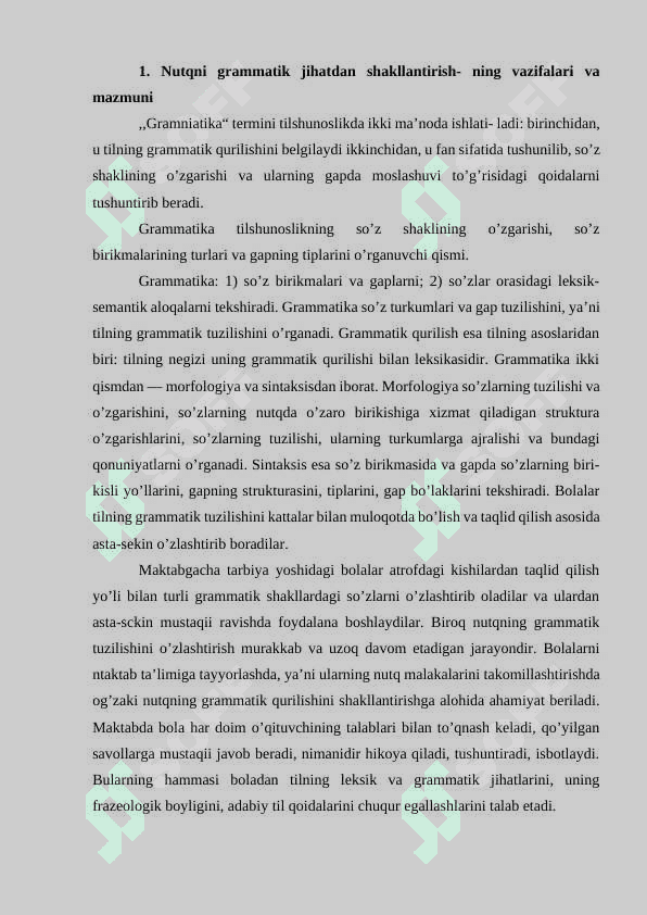 Nutqni grammatik jihatdan shakllantirish uslubiyoti 2
