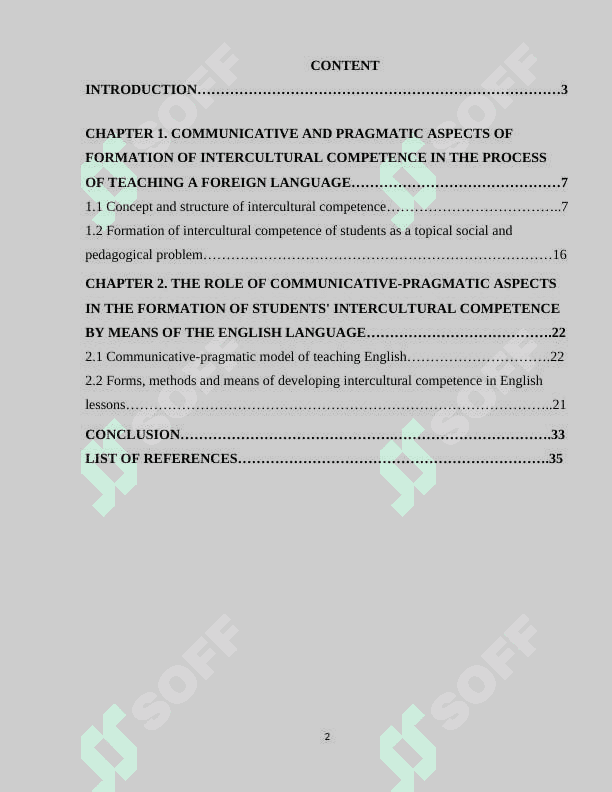 Development of intercultural competence at the English classrooms 2