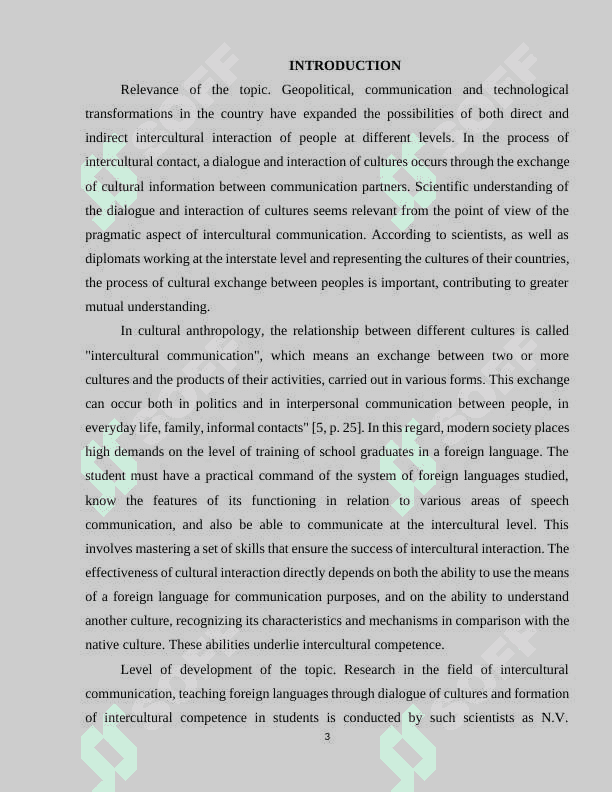 Development of intercultural competence at the English classrooms 3