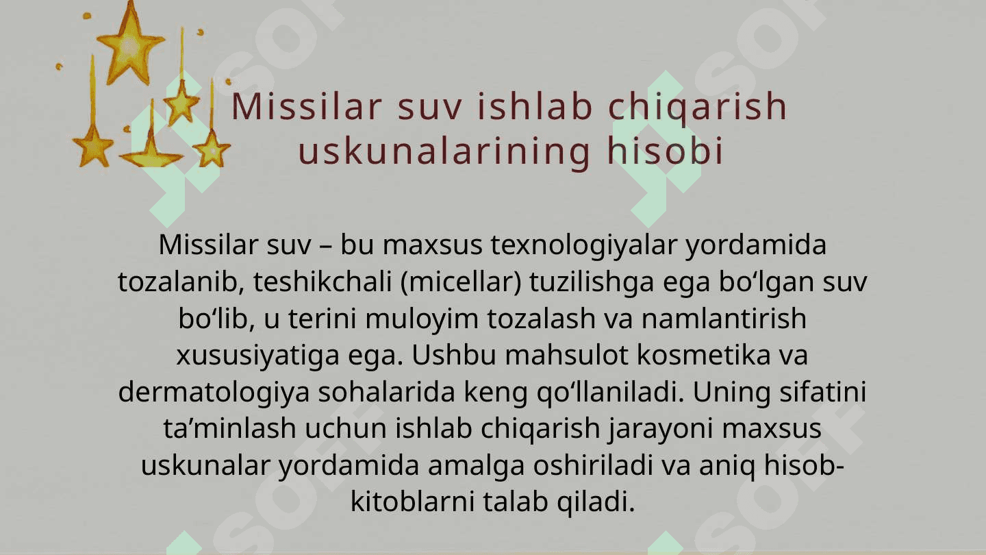Missilar suv ishlab chiqarish uskunalarining hisobi va texnologiyasi 2