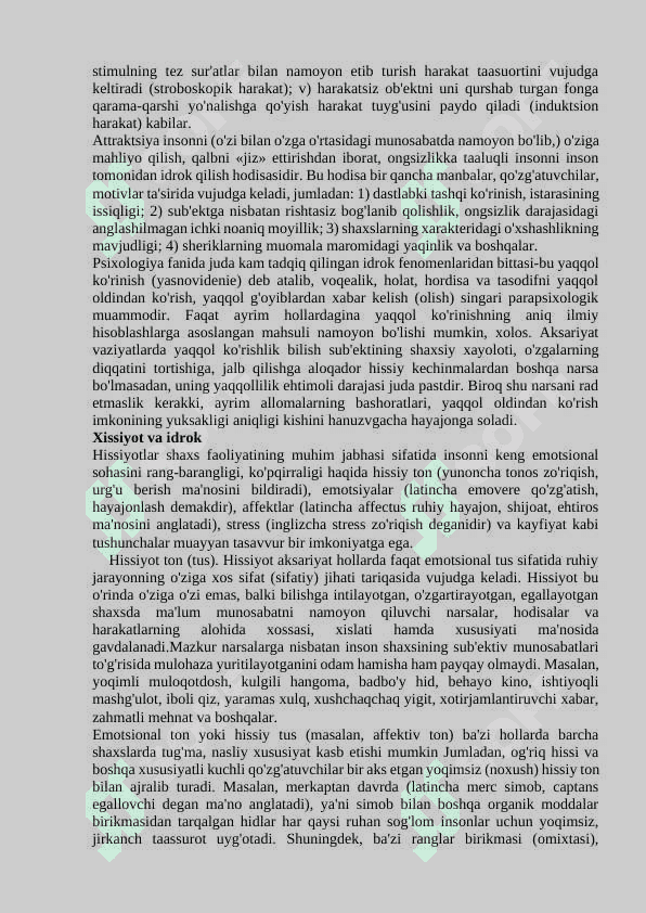 Idrokning murakkab shakllari va ularni o'rganish metodlari. 4