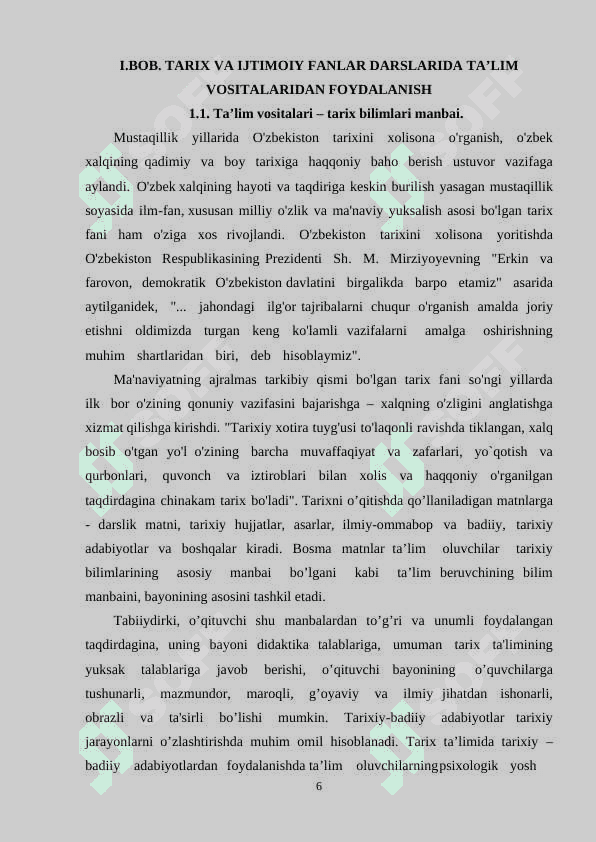Tarix va ijtimoiy fanlar darslarida tarix ta’lim vositalaridan foydalanish 6