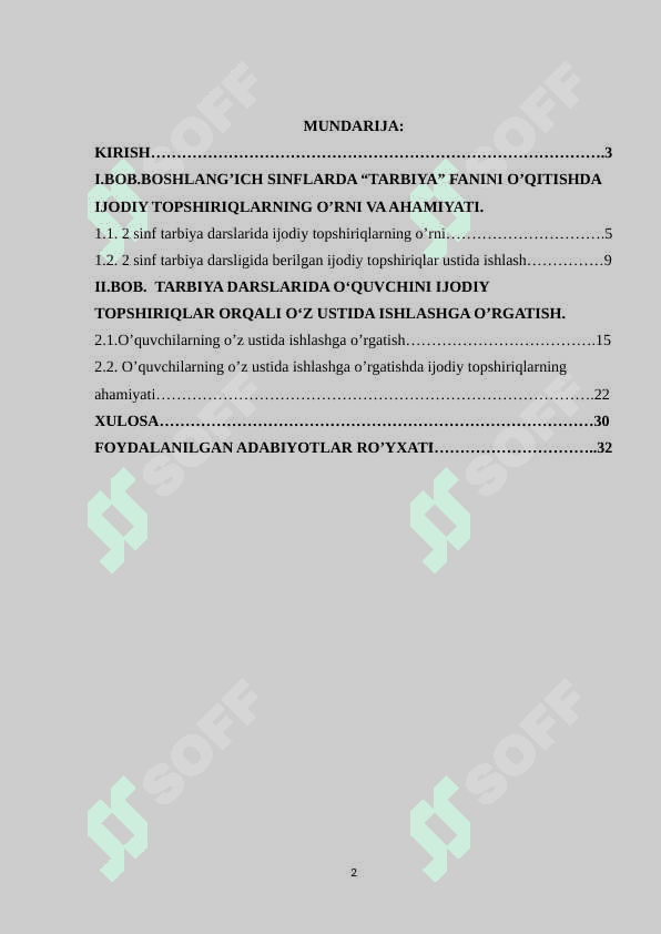 2-sinf Tarbiya darsligida ijodiy topshiriqlarni bajarish metodikasi 2