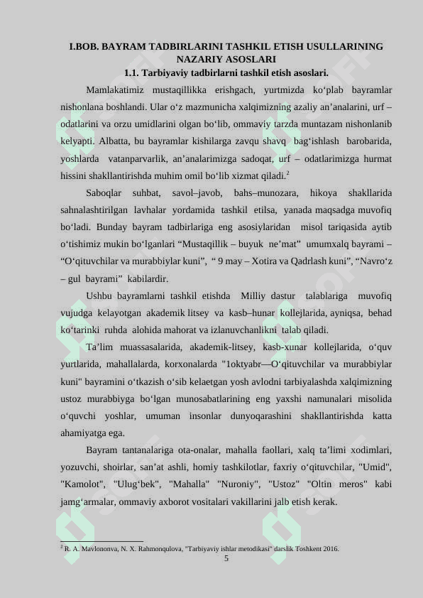 O’zbekona urf-odatlarga doir tarbiyaviy tadbirlar 5