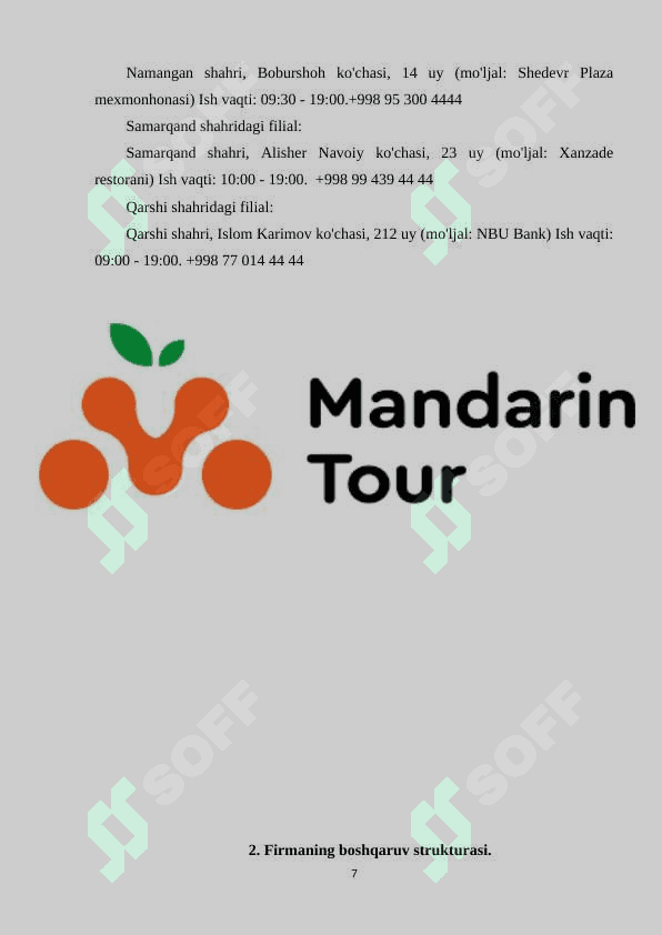 “Mandarin tour” turistik firmasining tarixi 7
