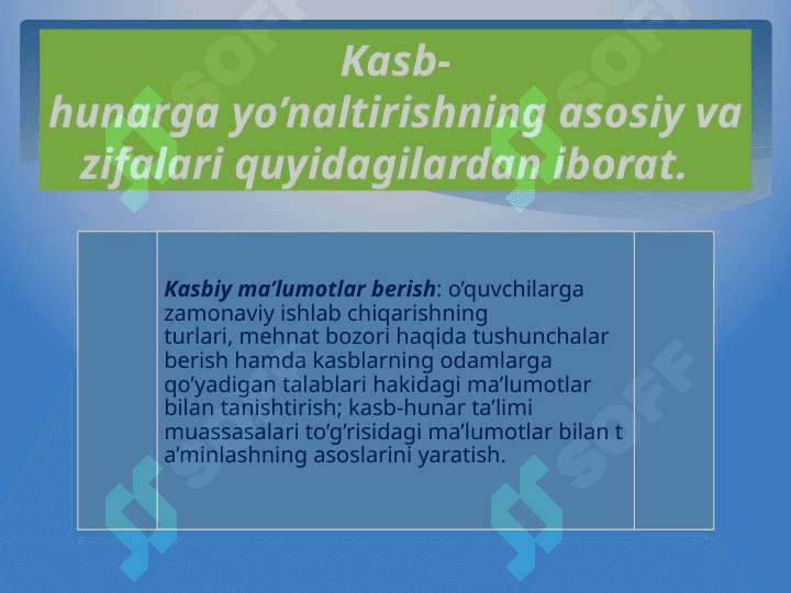 O’QUVCHILARNI KASBGA YO`NALTIRISHDA  PEDAGOGIK DIAGNOSTIKA 3