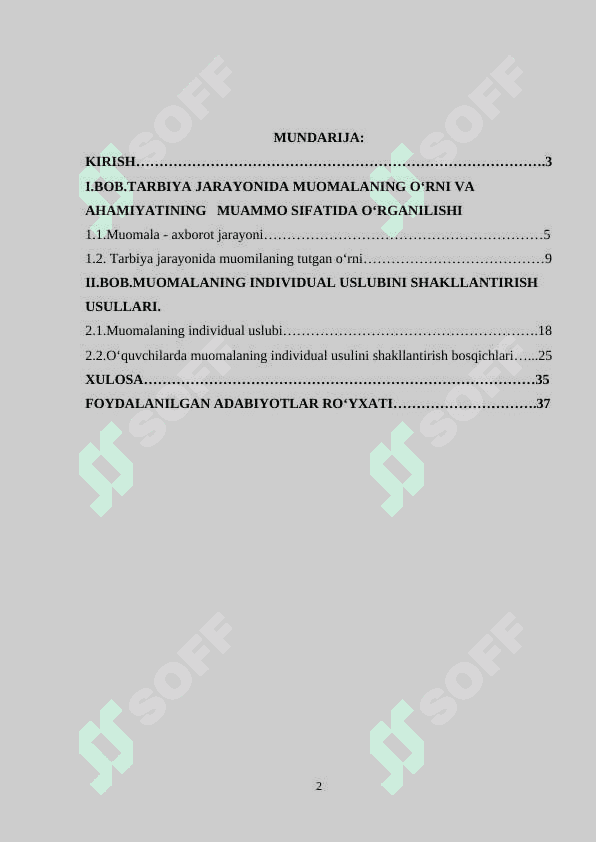 Muomalaning individual uslubini shakllantirish metodikasi 2