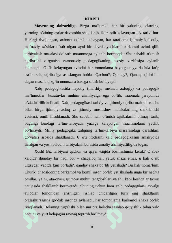 O’zbek xalq pedagogikasida ta’lim tarbiya masalalari 3