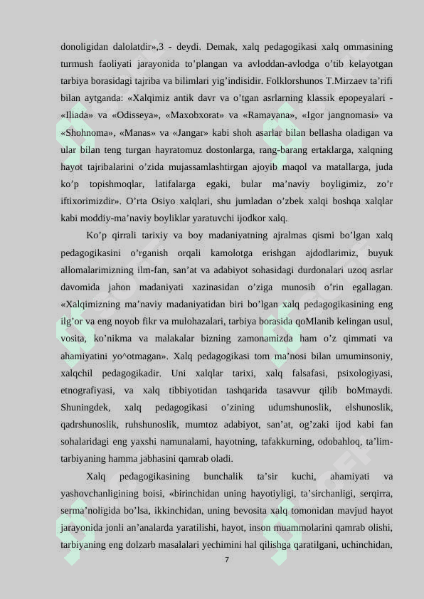 O’zbek xalq pedagogikasida ta’lim tarbiya masalalari 7