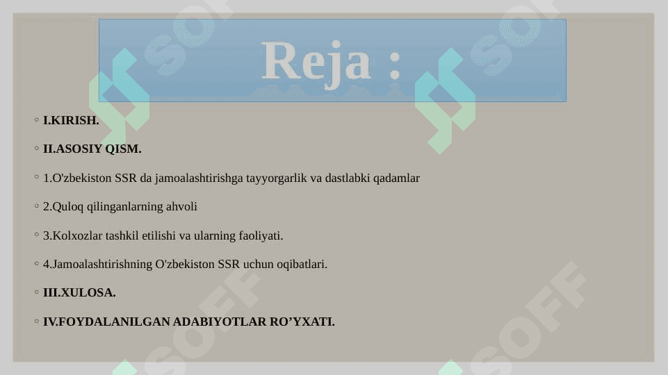 O'ZBEKISTON SSR DA 1930-1934 YILLARDA JAMOALASHTIRISH VA UNING OQIBATLARI 2