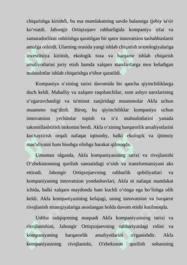 Akfa kompaniyasi Jahongir Ortiqxojayev 4